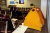 the tent in the waiting room
